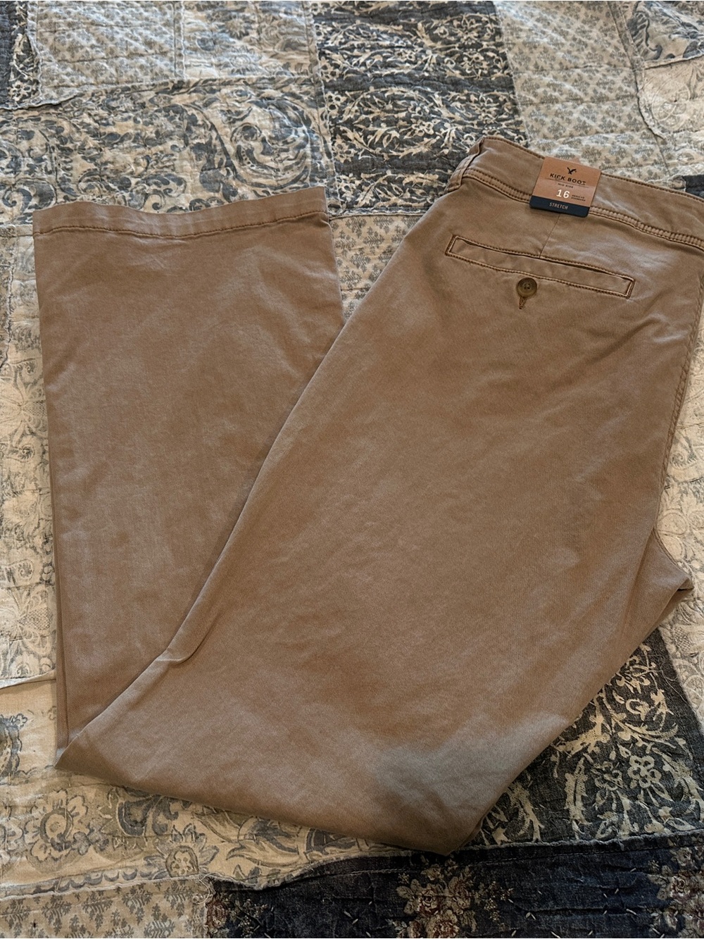 American Eagle Outfitters Tan Chino Kick boot Pants
